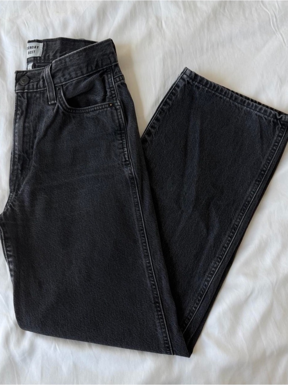 Aritzia Sunday Best Black Straight Leg Jeans